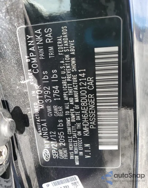 2013 Hyundai Elantra Coupe Gs from USA, damaged, VIN KMHDH6AE8DU012141